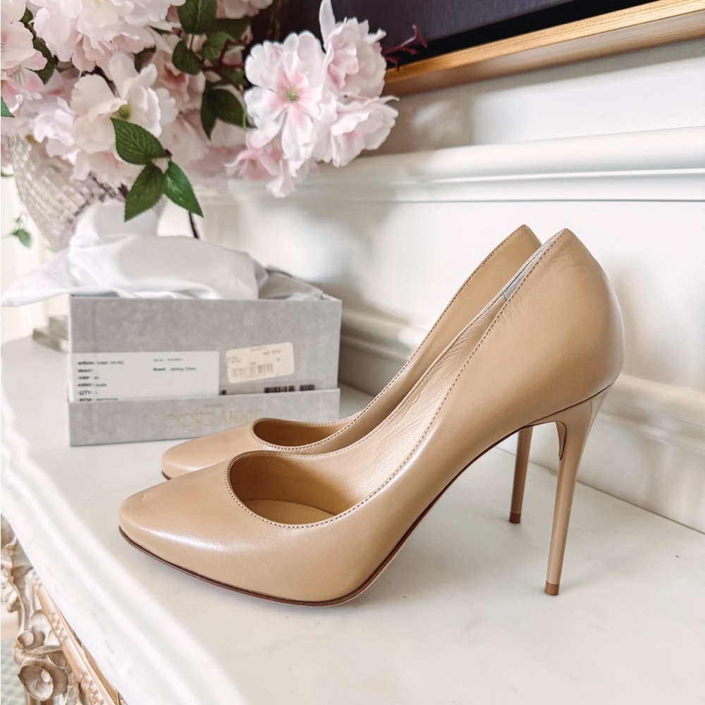 Jimmy Choo Esme 100 beige leather stilettos NWT sz 40